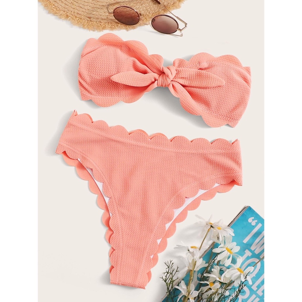 Scallop Peach Cheeky Bikini - Never Worn